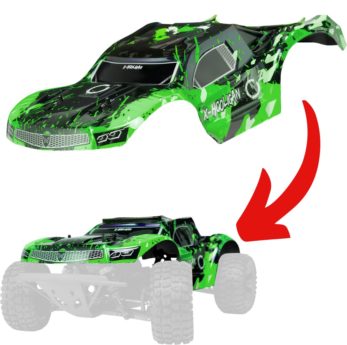 Overmax X-Hooligan Bodywork – RC Car Body – Ersatzhaube für