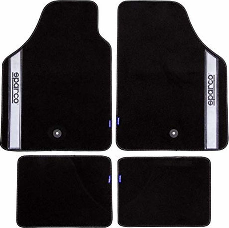 Sparco Automatten Universal 4er-Set – Stoff – Schwarz mit Grau