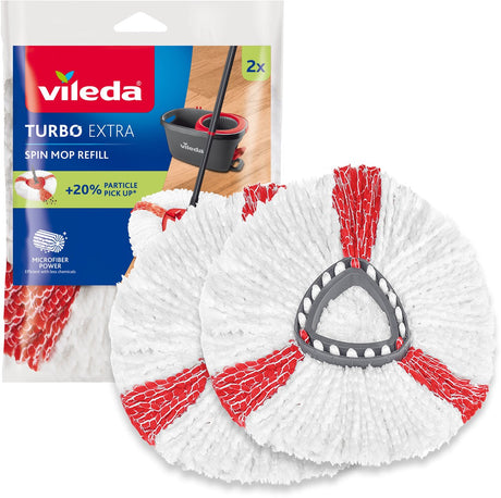 Vileda Turbo 2in1 Ersatz – 2er-Set – passend für alle Zentrifugensysteme von – +20 % zusätzliche Reinigungskraft – für alle Böden