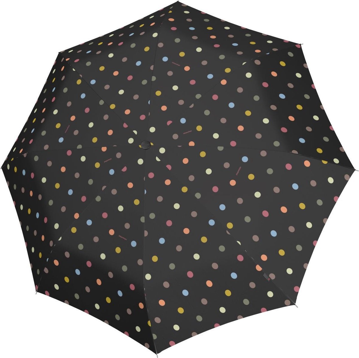 Reisenth Regenschirmtaschen-Klassiker-Klappschirm – ø 99 cm – Punkte schwarz