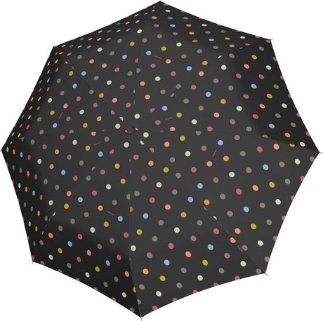 Reisenth Regenschirmtaschen-Klassiker-Klappschirm – ø 99 cm – Punkte schwarz