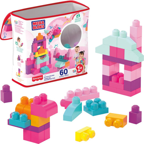 Mega Bloks großer Baubeutel, 60 Stück, rosa