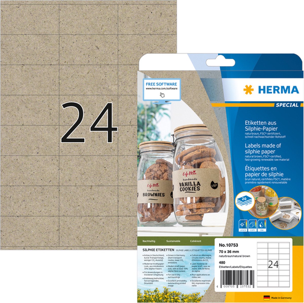 Herma - Etikett 10753 70x36mm Silphie br 480St