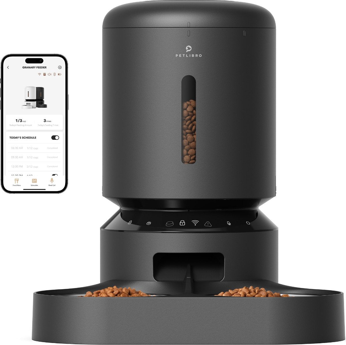 Petlibro granary dubbele automatische voerbak met wifi 5l zwart