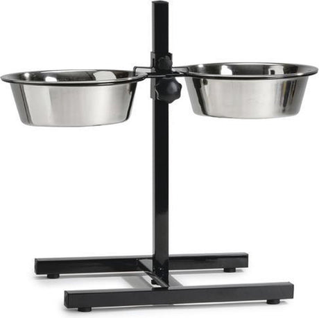 Beeztees standaard - hondenvoer- en drinkbak - zwart - 20 cm