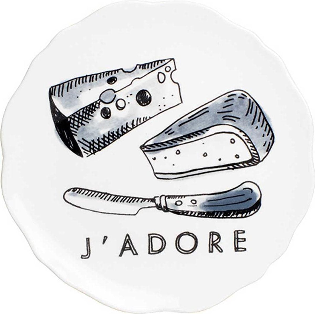 Blond amsterdam - x noir - bordje - j'adore - ø 15 cm