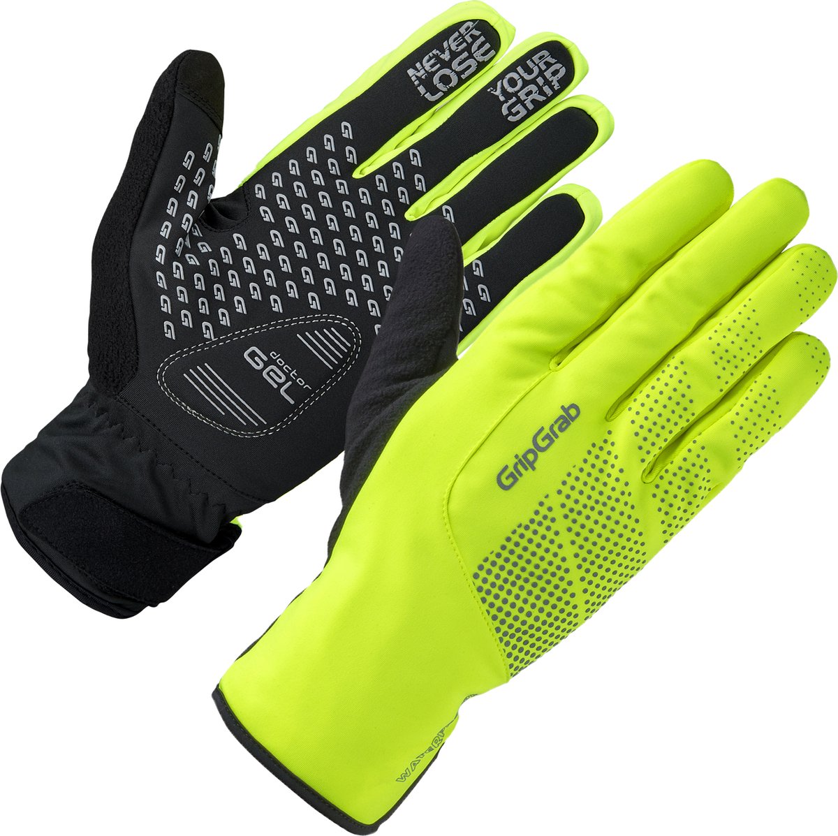Gripgrab – Ride wasserdichte Winter-Fahrradhandschuhe, langfingerig, wasserdicht mit Polsterung – Unisex – gelbe Hi-Vis – Größe S