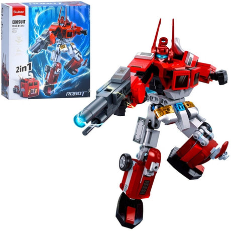 Sluban Exosuite Roboter-Truck Konstruktionsspielzeug 2in1 Actionfigur – Konstruktionsspielzeug – Bauset mit 260 Bausteinen – M38-B1313 – ab 6 Jahren