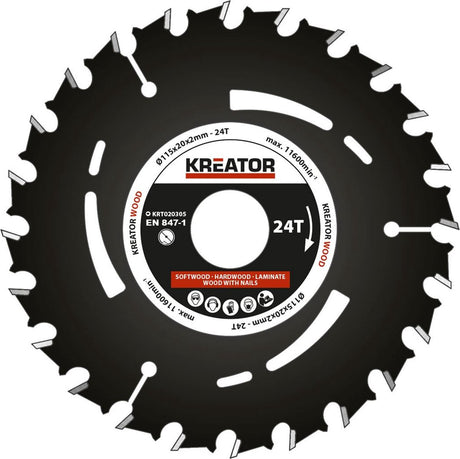 Kreator krt020305 Tauchsägeblatt – ø115 mm – 24 Zähne