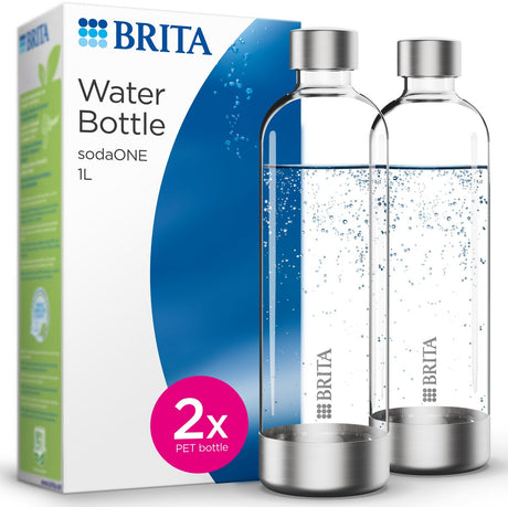 Brita Sodaone – Plastikflaschen für Sprudelwasserbereiter – 2 x 1 l PET-Flasche