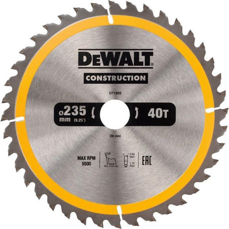 Dewalt Kreissägeblatt für Holz | Bau | ø 184mm Achsloch 20mm 24t - dt1951-qz