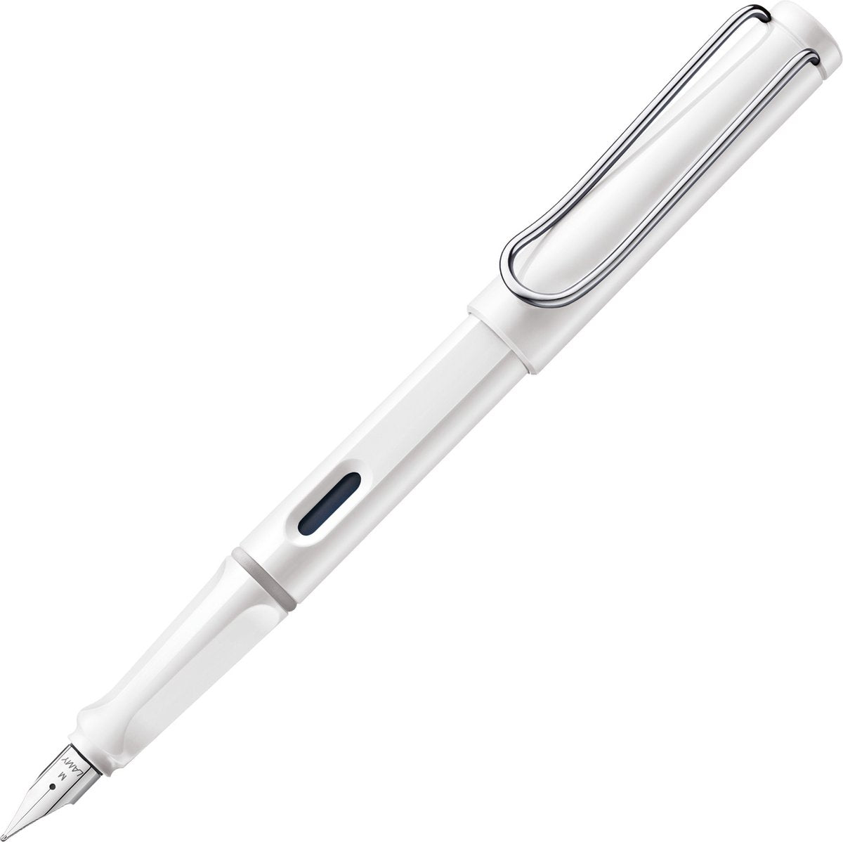 Lamy Füllhalter Safari weiß – Füllfederhalter mit ergonomischem Griff und polierter Stahlfeder in der Schreibstärke EF – robuster ASA-Kunststoff – inklusive Tintenpatrone T 10 blau