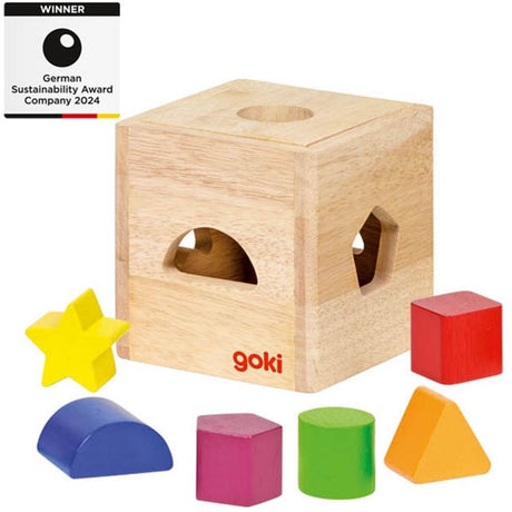 Goki Sortierwürfel aus Holz mit Blöcken