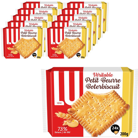 Lu Petit Beurre Cookies Butterkekse 10 x 200g (24 x 8,3g) - Butterkekse - Knusperkekse - Kekse für unterwegs - Kaffee - Tee - Arbeit - Brühe