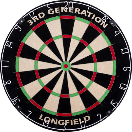 Engelhart dartbord 3rd generation – keniaans sisal – staple-free – ingelegde bedrading – anti-reflectie cijferring – longfield