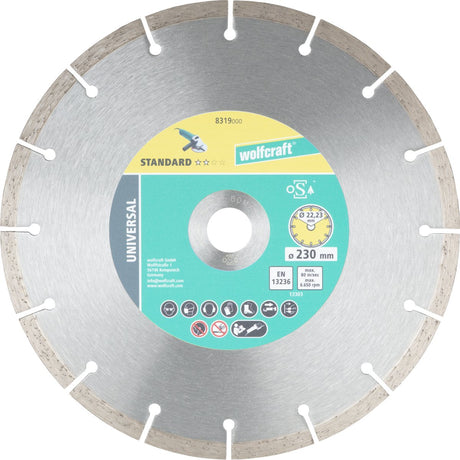 Wolfcraft - Diamanttrennscheibe 230 mm - für Winkelschleifer - 8319000