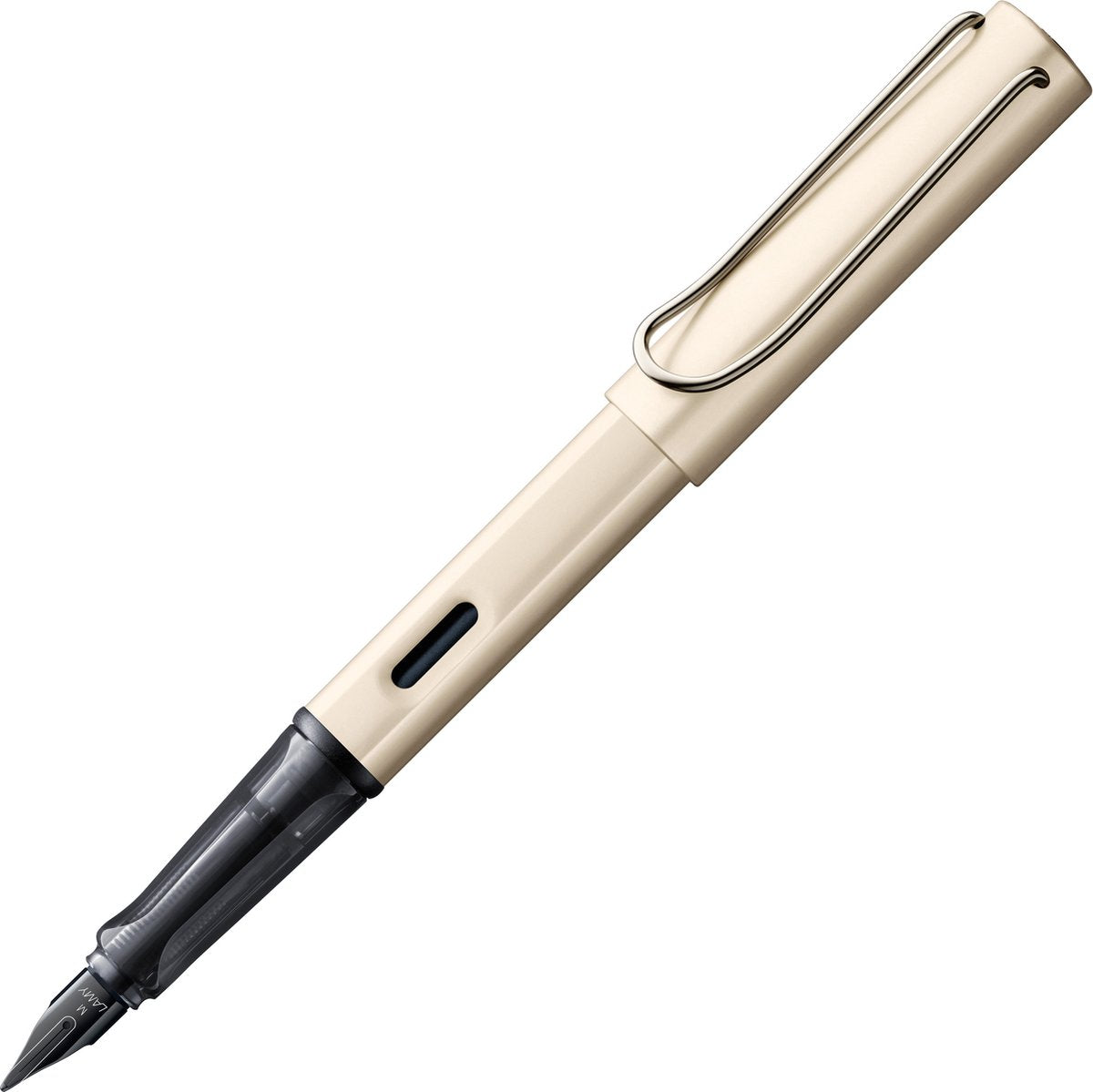 Lamy lx Füllfederhalter 058 – aus leichtem Aluminium in der Farbe Palladium – mit Edelmetallveredelung und schwarz glänzender PVD-Edelstahlfeder, inklusive T 10 Tintenpatrone in Blau
