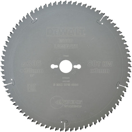 Dewalt Sägeblatt Hartmetall 80 Zähne TCG – ø 305 x 30 mm