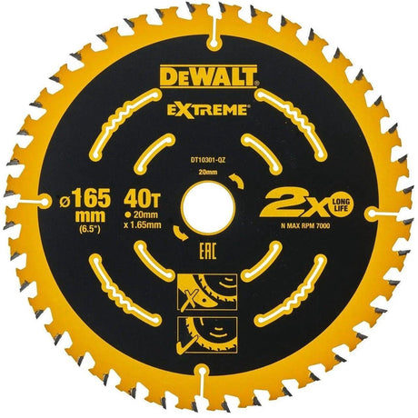 Dewalt Extreme Framing Series – Kreissägeblatt – 165 mm – 40 Zähne – für die Holzbearbeitung