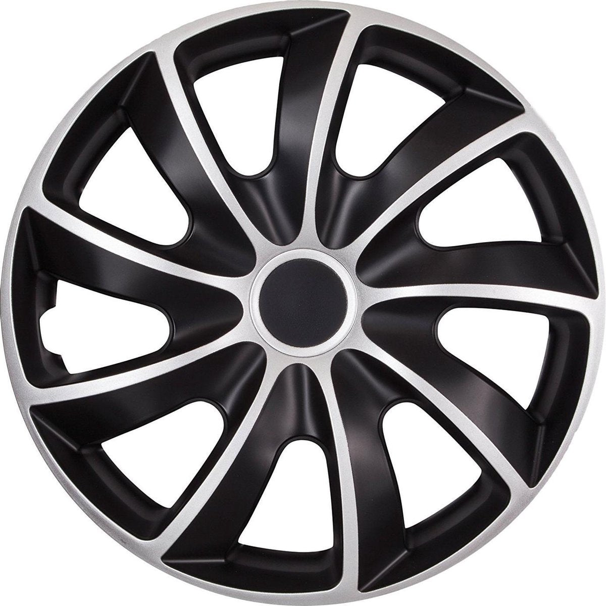 Quad Bicolor CS - Radkappen 15 - Schwarz Silber - 4er-Set!