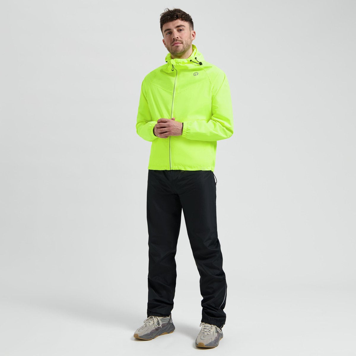 Rogelli commuter core regenpak dames en heren - waterdicht - regenjas en regenbroek - geel zwart - maat 3xl