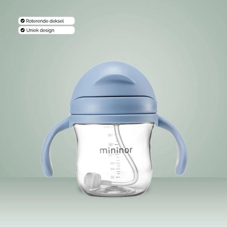 Mininor auslaufsicherer Trinkhalmbecher – Nordic Sky – 220 ml – auslaufsicher – variabler Durchfluss