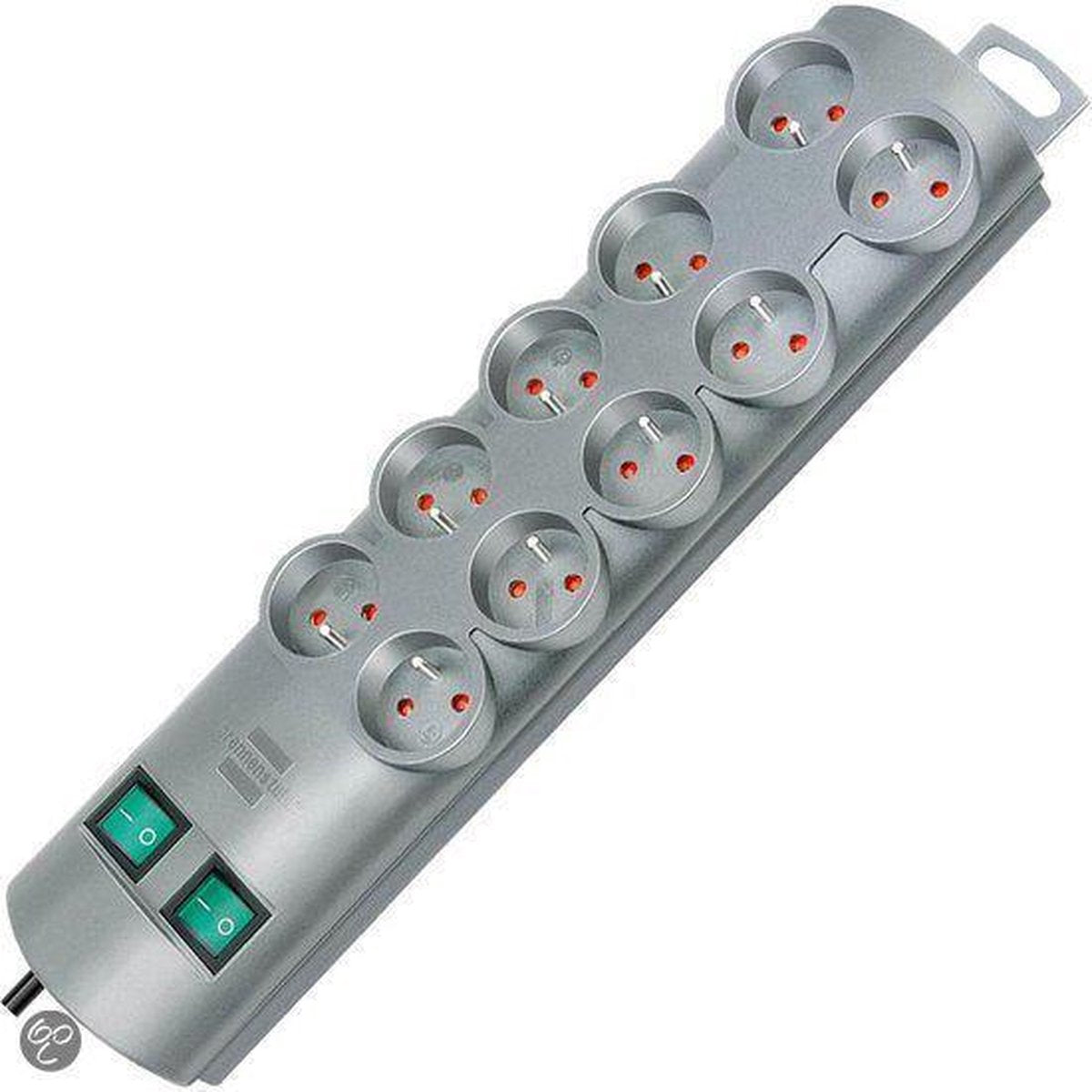 Brennerstuhl Primera-Line Steckdosenleiste 10-fach Silber 2m H05VV-F 3G1,5 die Steckdosen sind je 5 schaltbar *fr*