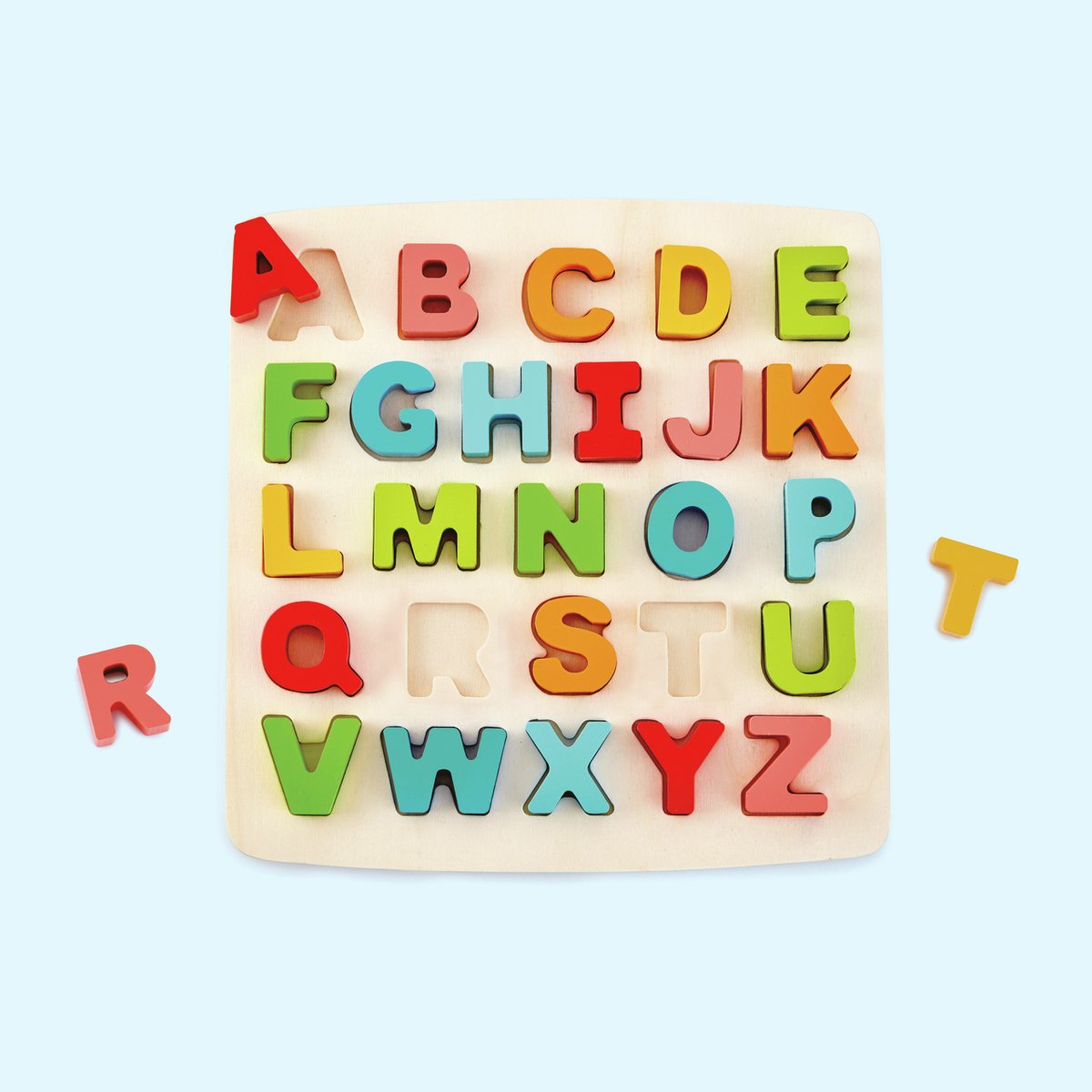 Hape Alphabet-Puzzle mit Großbuchstaben – 27-teiliges Buchstabenpuzzle aus Holz für Kinder ab 3 Jahren