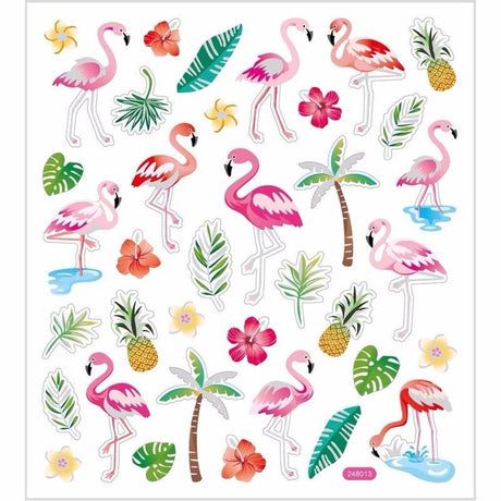 Creativ Firmenaufkleber, Flamingo, Blatt 15x16,5 cm, ca. 37 Stück, 1 Blatt