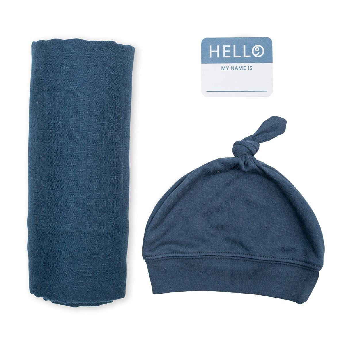 Lulujo Hallo Welt – Wickelmütze – Marineblau