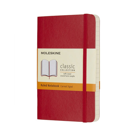 Klassisches Moleskine-Notizbuch – Tasche – Softcover – liniert – rot