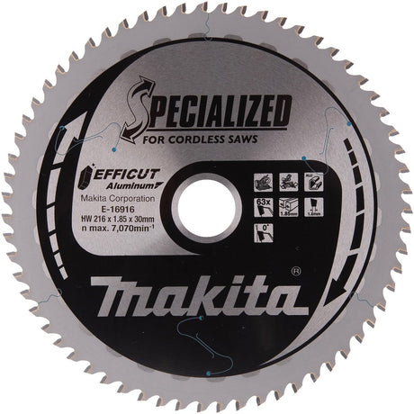 Makita Kreissägeblatt für Aluminium | spezialisiert | ø 216mm Achsloch 30mm 63t - e-16916