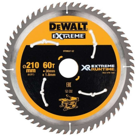 Dewalt xr extreme runtime - cirkelzaagblad - 210mm - 60 tanden - flexvolt