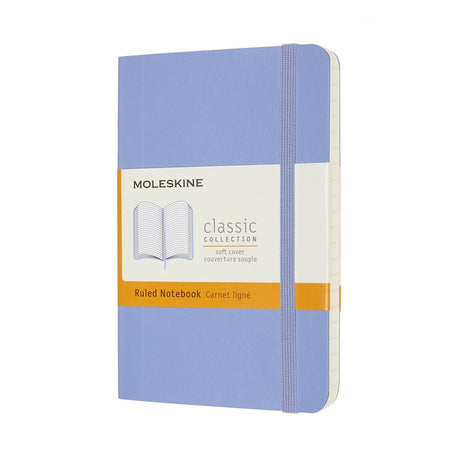 Klassisches Moleskine-Notizbuch – Tasche – Softcover – liniert – Hortensienblau