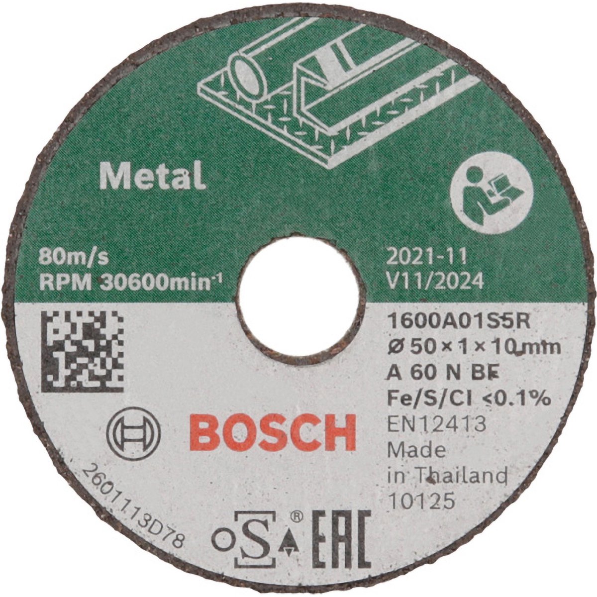 Bosch Zubehör Experte für Inox 1600A01S5Y Trennscheibe gerade 50 mm 1 Stück