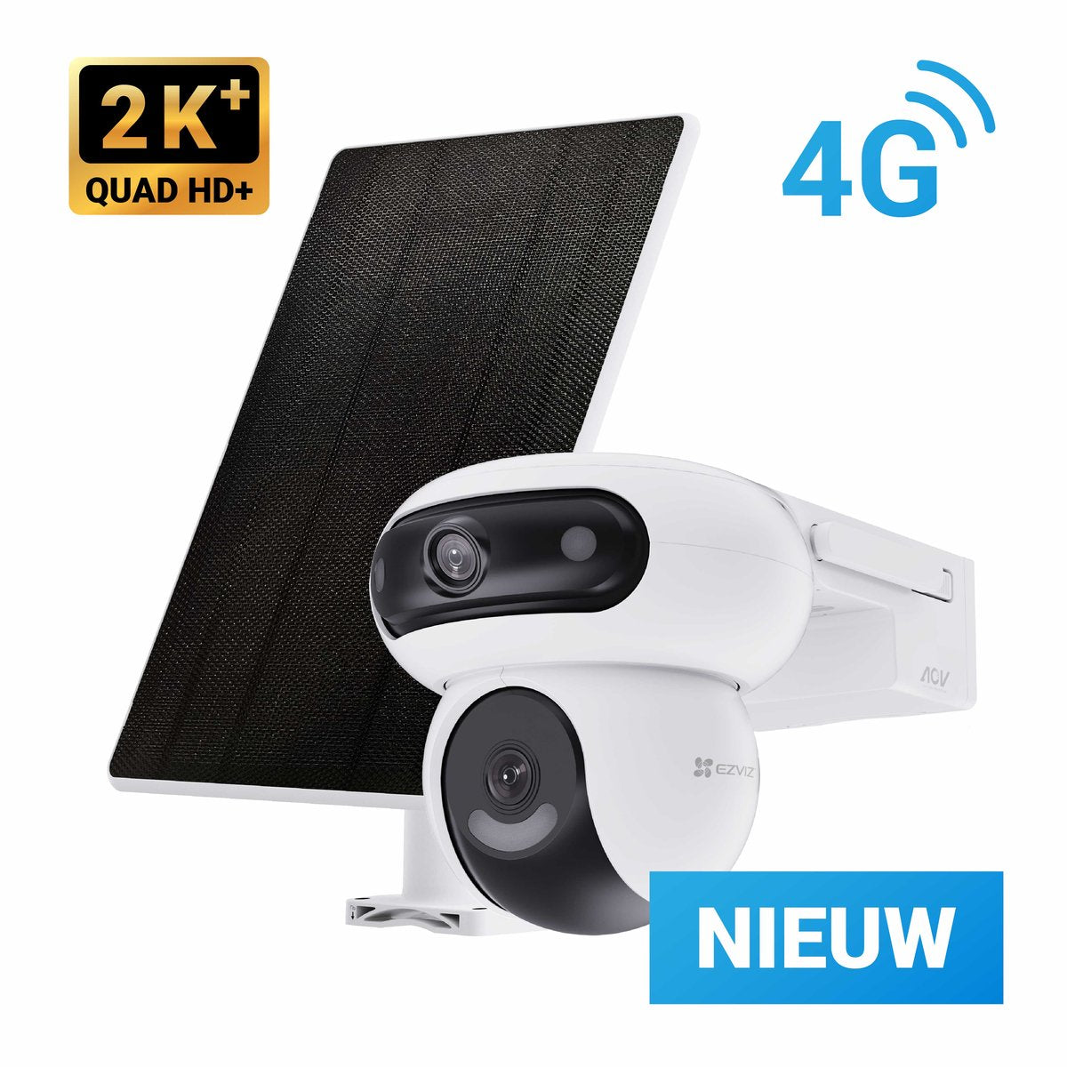 Ezviz HB90X Dual 4G WiFi 6 Kit – 2K+ Dual Lens Sicherheitskamera 8 W Solarpanel – 360° Schwenk-Neige – KI-Erkennung, automatische Verfolgung – farbenfrohe Nachtsicht – Sirenen-Spotlight – keine monatlichen Gebühren