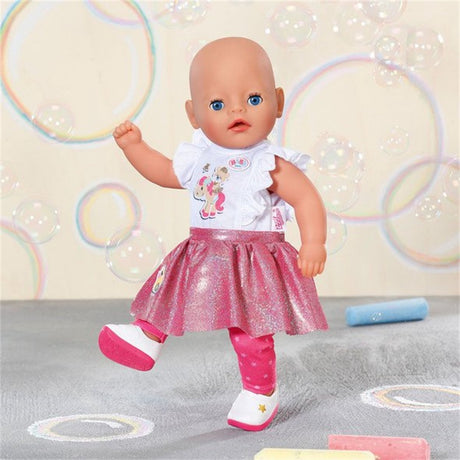 Baby-Born-Outfit für den Alltag – rosa Rock – 36 cm