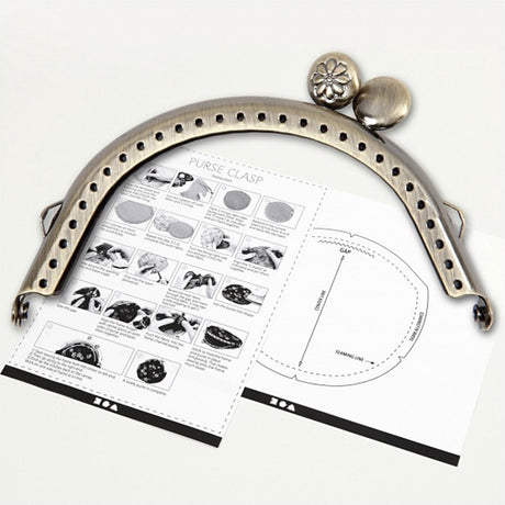 Creativ Company Geldbörsen-Schnallenset, Größe 8 cm, gebürstetes Messing, 1 Stück