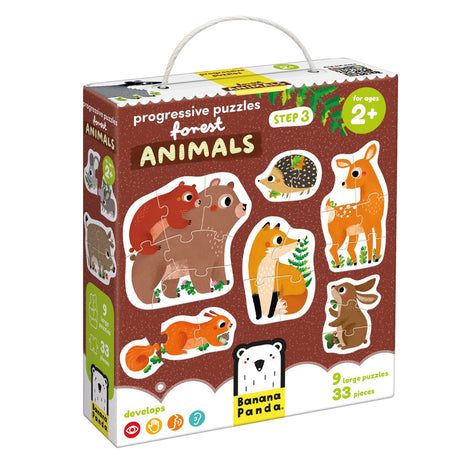 Bananenpanda Schritt-für-Schritt-Puzzle Waldtiere 2+.