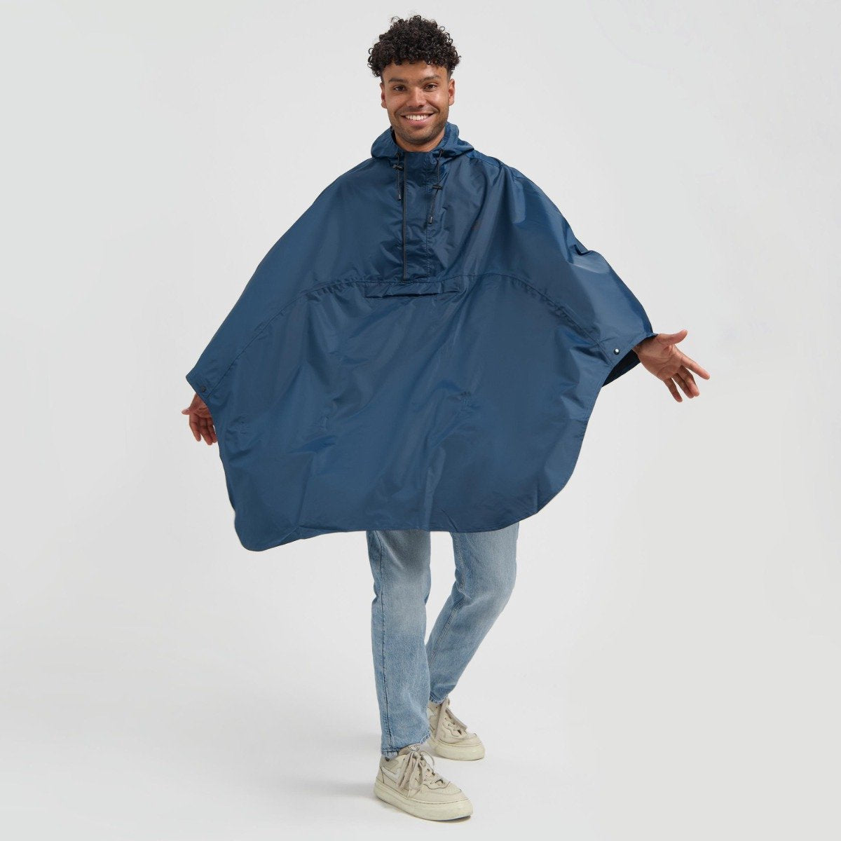Rogelli commuter core regenponcho - waterdicht - blauw - one size