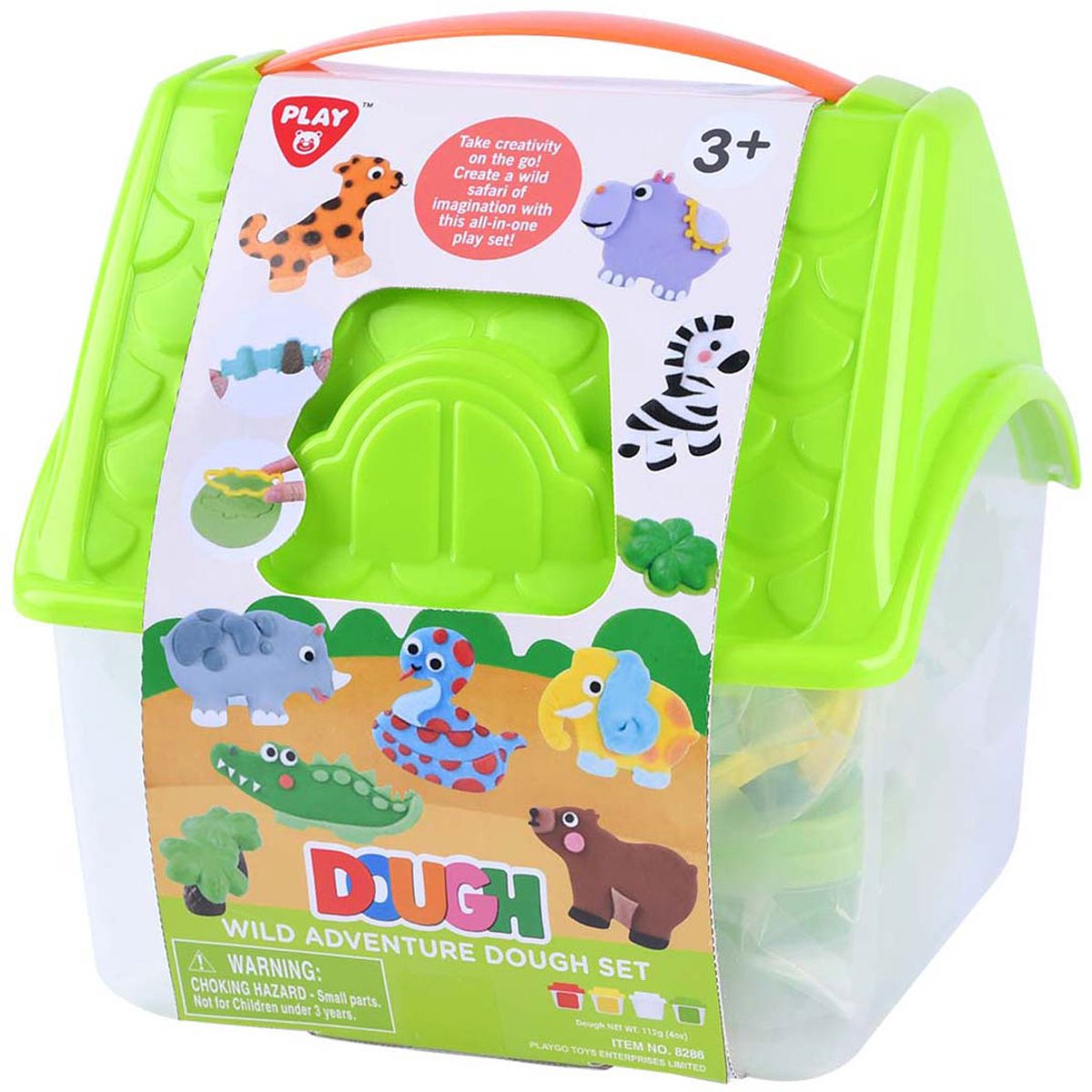 Playgo Wild Adventure Ton-Set in Aufbewahrungsbox – 4 Tontöpfe