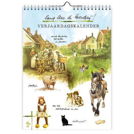 Rien poortvliet verjaardagskalender - lang leve de boerderij - 18x25 cm