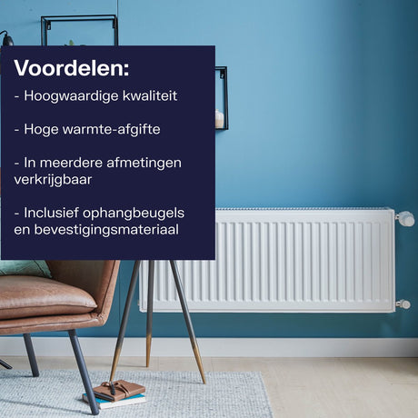 Plieger compact paneelradiator type 22 - wit - 60 x 100 cm
