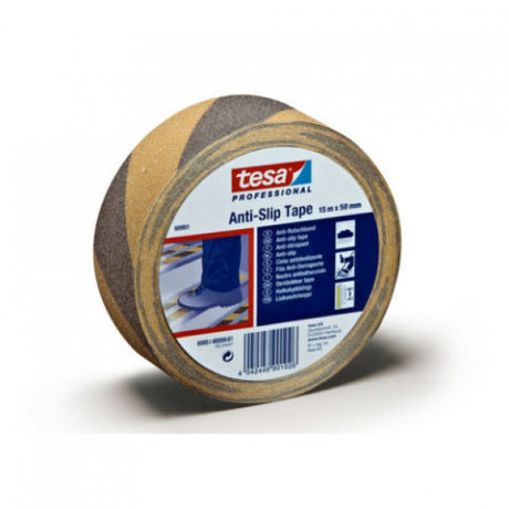 Tesa - zelfklevende antisliptape - 15m - geel-zwart - 50mm breed