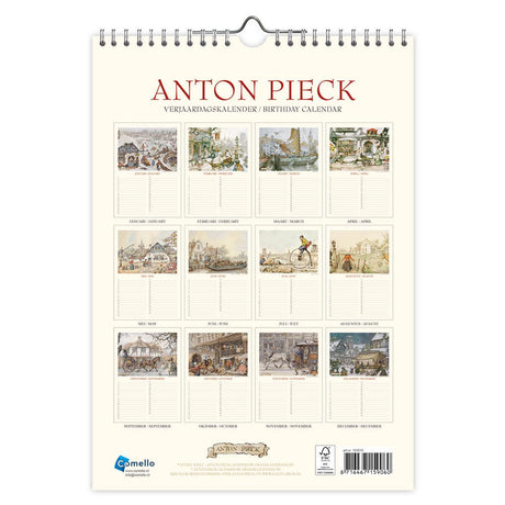 Comello anton pieck a4 het veerhuis verjaardagskalender