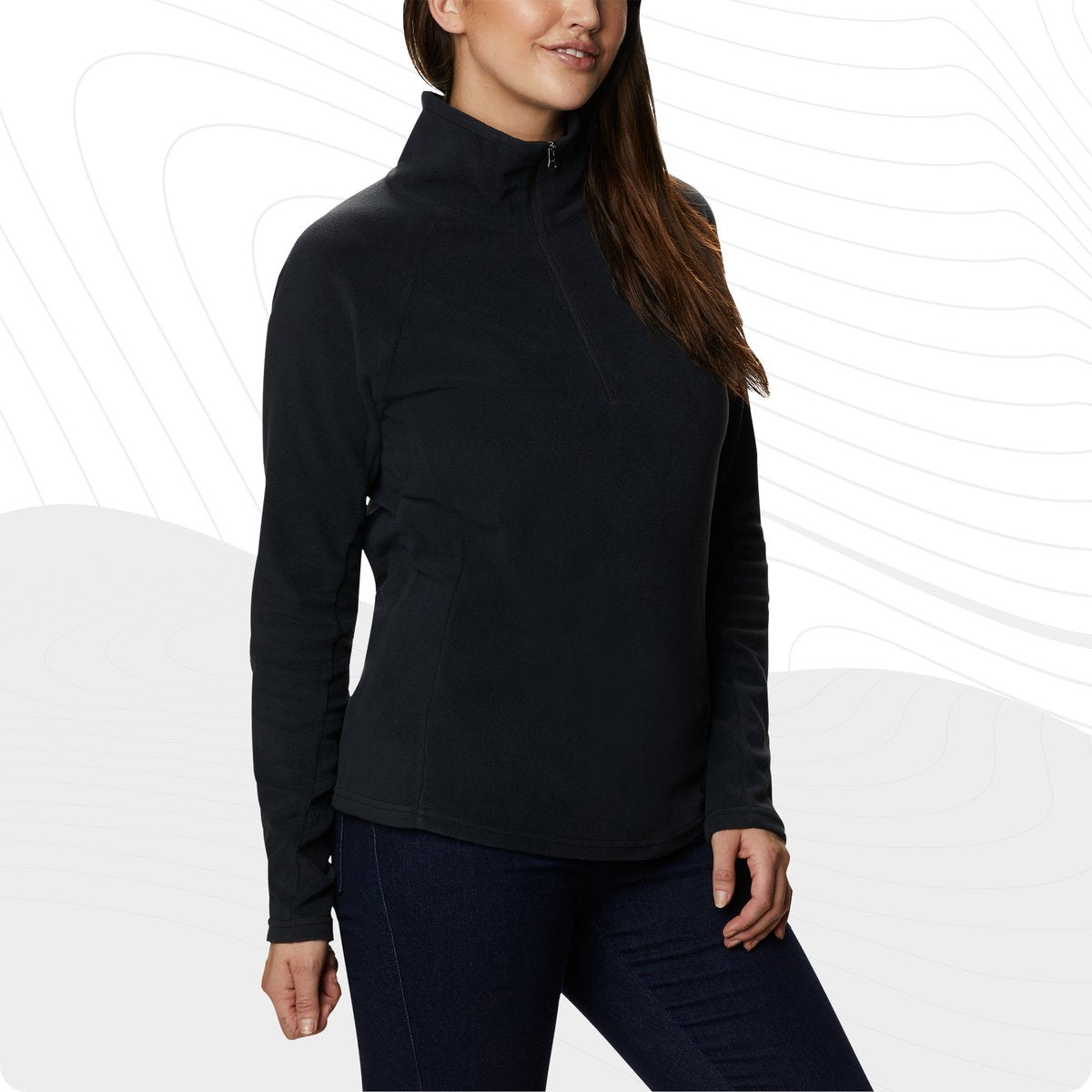 Columbia Glacial™ IV 1 2 Zip Fleecepullover – Fleecepullover mit halbem Reißverschluss – Outdoor-Pullover Damen – Schwarz – Größe S