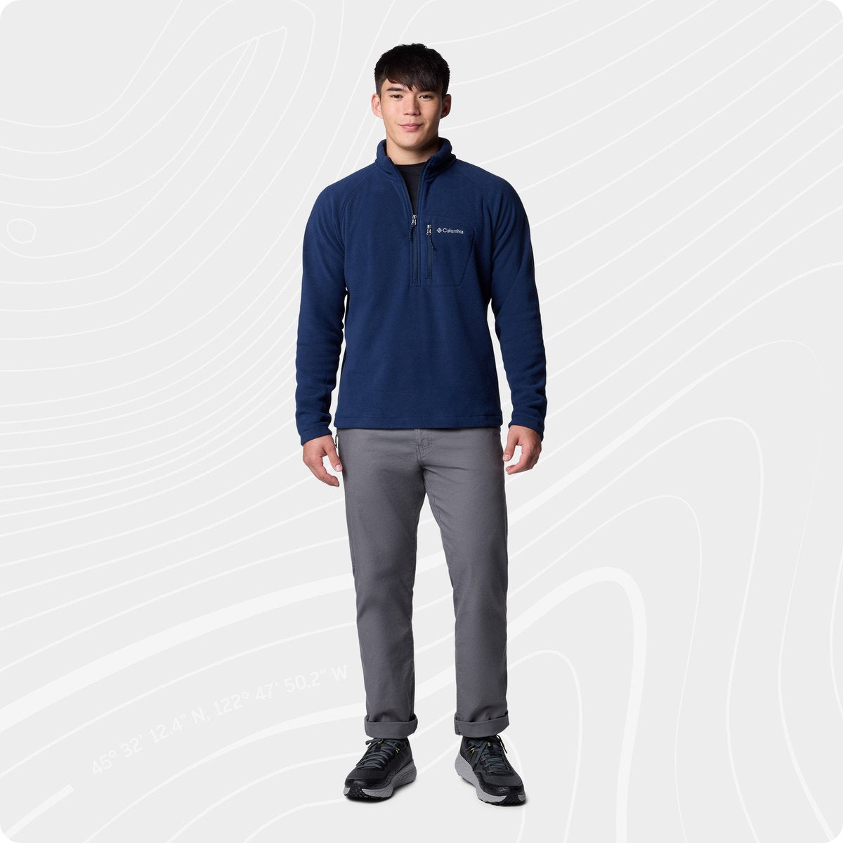 Columbia Fast Trek™ III Fleece-Herrenpullover mit halbem Reißverschluss – College Navy – Größe XL