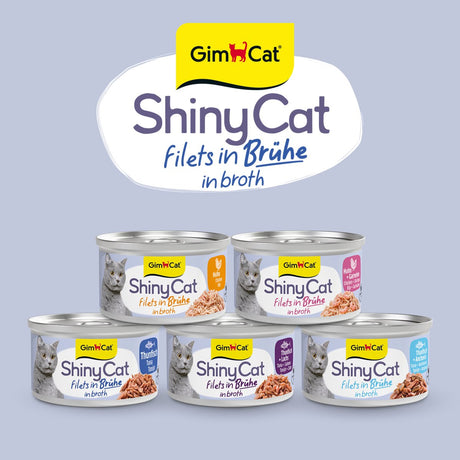 Gimcat 24 x 70 g – Shinycat-Filets in Hühnerbrühe