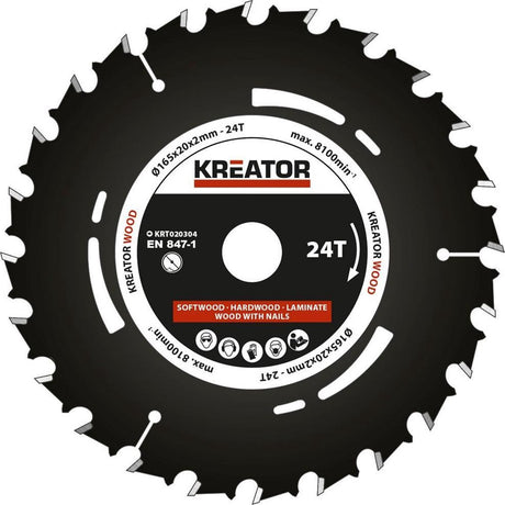 Kreator krt020304 invalzaagblad 165 mm - 24t