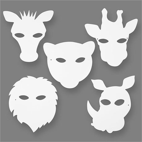 Creotime https: www.cchobby.nl Dschungeltiermasken-h-22-5-25-cm-w-20-5-22-5-cm-230-gr-white-16-piece-1-box